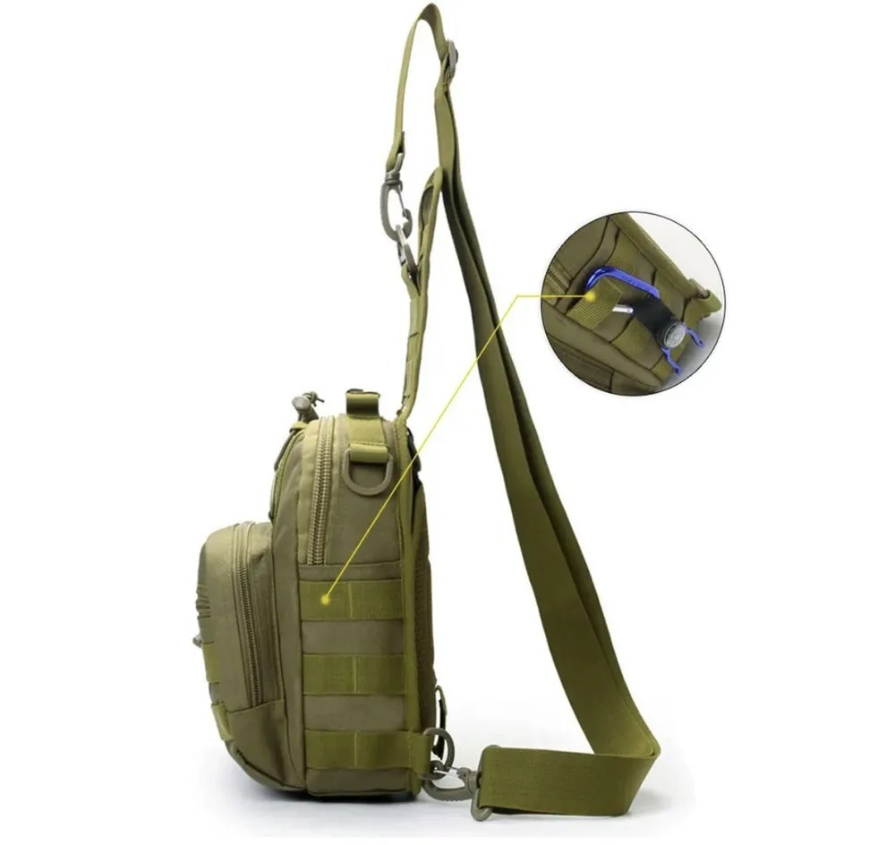 Рюкзак трансформер однолямочный олива - фото 2